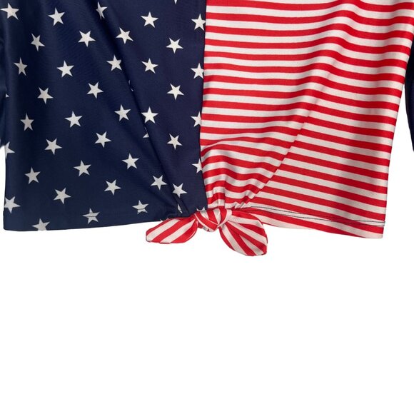 Art Class Swim Rash Guard Girls Large Red White Blue Patriotic - Picture 3 of 6